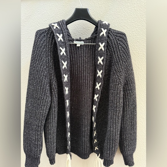 EARTHBOUND Sweaters - Earthbound hooded open front knit cardigan